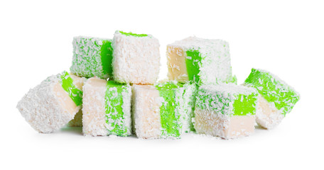 Tasty Turkish delight isolated on white