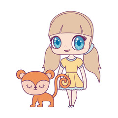 cute little doll with monkey animal