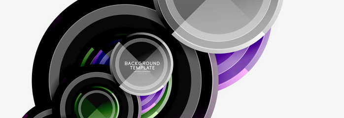 Circle geometric abstract background template for web banner, business presentation, branding, wallpaper