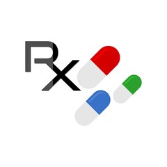 Prescription drugs icon, sign or logo