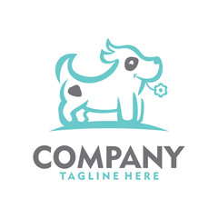 dog with flower logo inspiration