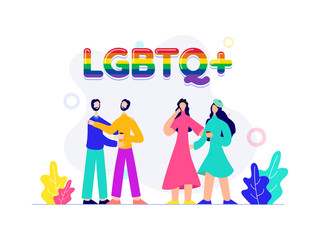 LGBTQ community concept with Gay and Lesbian couples.