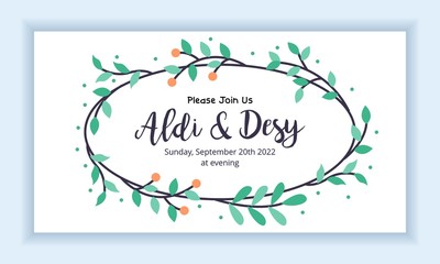 Wedding marriage invitation card template