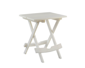white plastic folding table isolated