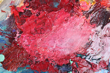 Artists oil paints multicolored closeup abstract background