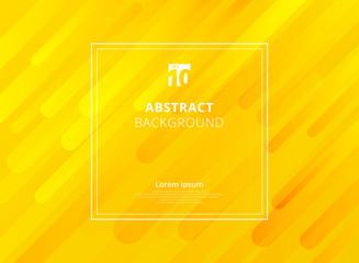 Abstract yellow mustard geometric dynamic shapes background with white frame space for text.