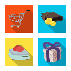 Isolated object of food and drink icon. Collection of food and store stock vector illustration.