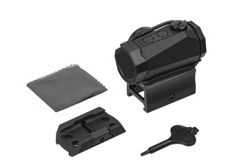 modern black collimator sight isolated on white back