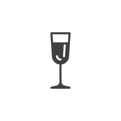 Champagne glass vector icon. filled flat sign for mobile concept and web design. Wine glass drink glyph icon. Symbol, logo illustration. Pixel perfect vector graphics