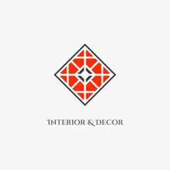 Vector mosaic rhombus emblem