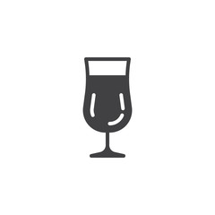 Cocktail glass vector icon. filled flat sign for mobile concept and web design. Alcohol drink glass glyph icon. Symbol, logo illustration. Pixel perfect vector graphics