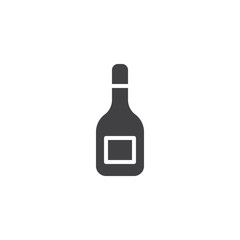 Whiskey bottle vector icon. filled flat sign for mobile concept and web design. Bottle of cognac glyph icon. Symbol, logo illustration. Pixel perfect vector graphics