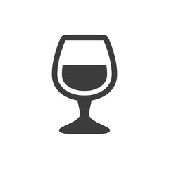 Cognac glass icon on white background.