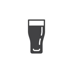 Glass of beer vector icon. filled flat sign for mobile concept and web design. Alcohol drink glass glyph icon. Symbol, logo illustration. Pixel perfect vector graphics