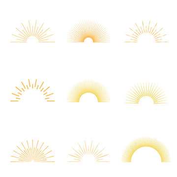 Set abstract sunbursts. The vintage explosion of a star. Retro frames by hand in geometric style.