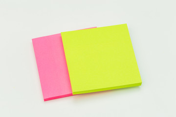 set of colour  paper stick note on a white background