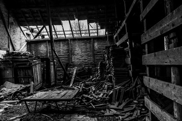 old Abandoned factory, old barn, urbex