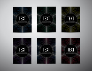 Set of Brochure business design Abstract circle lights wave pattern technology background. 