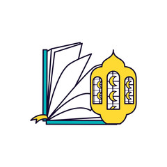 Ramadan Kareem lamp with koran book