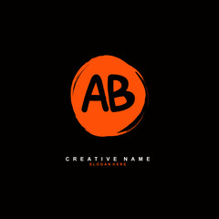 A B AB Initial logo template vector. Letter logo concept