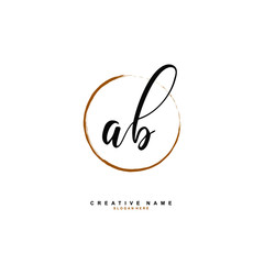 A B AB Initial logo template vector. Letter logo concept