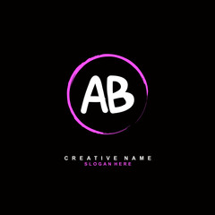 A B AB Initial logo template vector. Letter logo concept