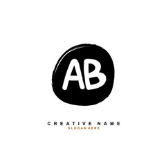 A B AB Initial logo template vector. Letter logo concept
