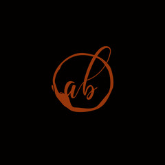 A B AB Initial logo template vector. Letter logo concept
