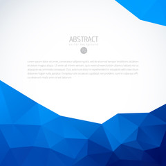 Blue triangle background banner brochure template