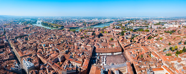 Toulouse aerial panoramic view, France