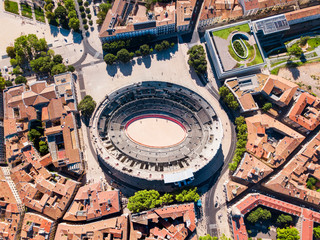 Nimes Arena aerial view, France