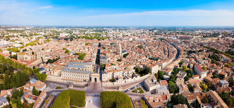 Montpellier aerial panoramic view, France