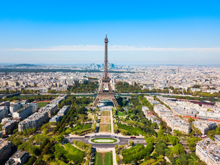 Naklejka premium Eiffel Tower aerial view, Paris
