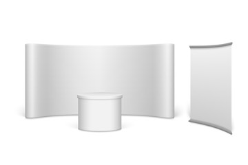 White blank trade show booth