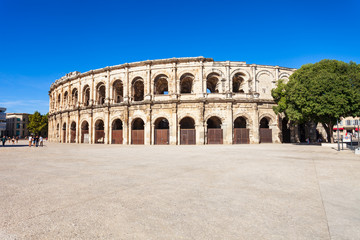 Obraz premium Nimes Arena aerial view, France