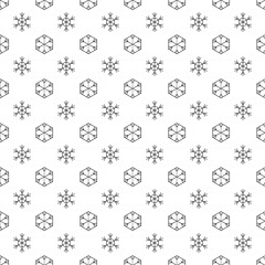 Simple black and white Christmas, New Year wrapping paper with line snowflakes pattern 