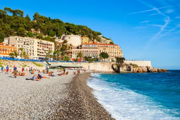 Fototapete Nice Plage Blue Beach in Nizza, Frankreich