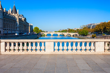 Fototapeta premium Bridge through Seine river, Paris