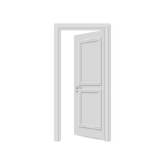 realistic door isolated on white background