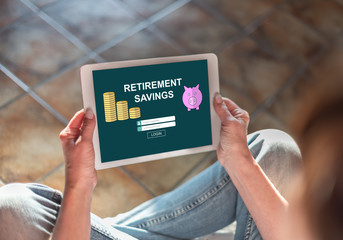 Retirement savings concept on a tablet