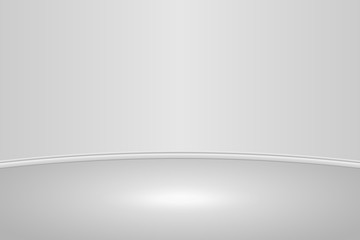 Empty white round studio room