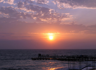 Fototapeta premium Sunset in Sochi town