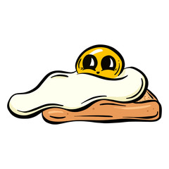 Cartoon Fried Boiled Egg Illustration Character