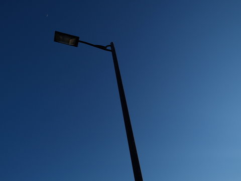street light on blue sky