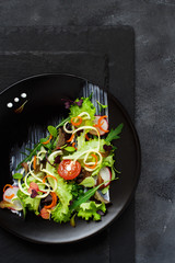Green salad with microgreens