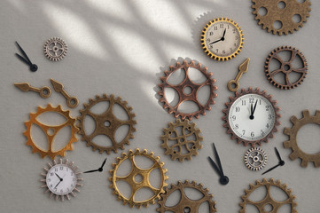 Clock gears and cogs