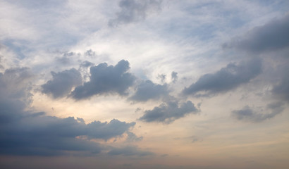 Dark Clouds on sky at the evening.