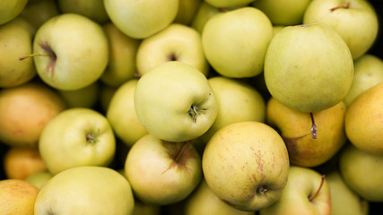 apples harvest top view for food textures. apples in supermarket