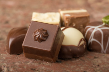 Pralinen in Nahaufnahme