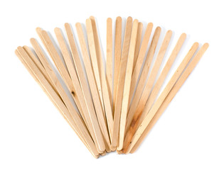 wooden coffee stick on white background